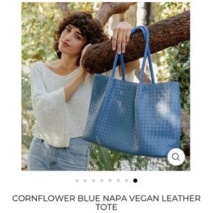 Cornflower Blue Vegan Leather Tote